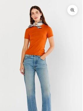 Flore Flore Top Car Tee Short Sleeve Crewneck in Burnt Orange
